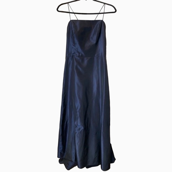Vera Wang Vintage Black Blue Taffeta Gown Size 8 Fits 4 Formal Dress - Picture 5 of 13